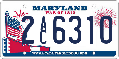 MD license plate 2AC6310