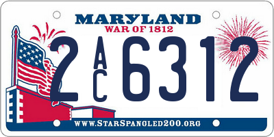 MD license plate 2AC6312