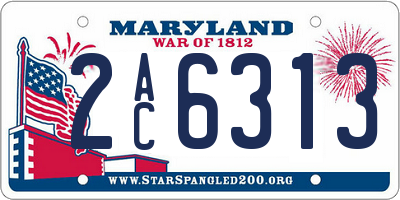 MD license plate 2AC6313