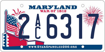 MD license plate 2AC6317
