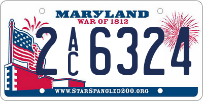 MD license plate 2AC6324
