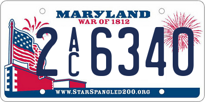 MD license plate 2AC6340