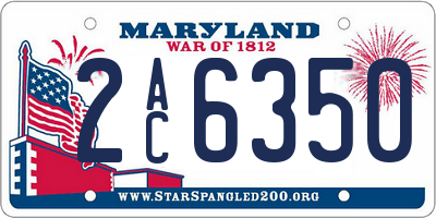 MD license plate 2AC6350