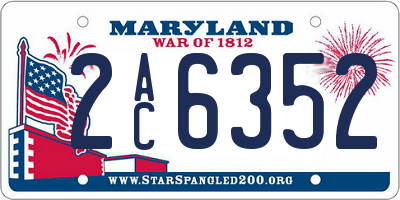 MD license plate 2AC6352