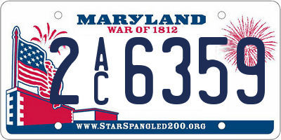 MD license plate 2AC6359
