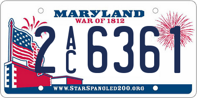 MD license plate 2AC6361