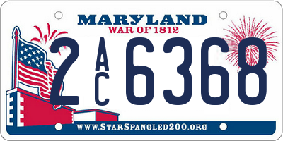 MD license plate 2AC6368