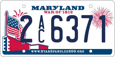MD license plate 2AC6371