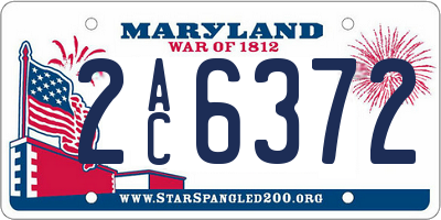 MD license plate 2AC6372