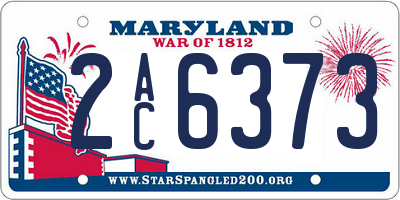 MD license plate 2AC6373