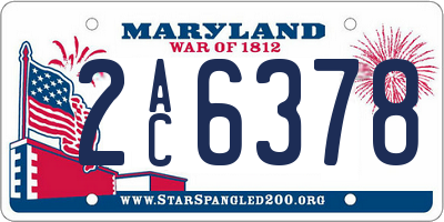 MD license plate 2AC6378