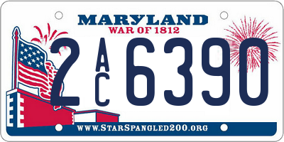 MD license plate 2AC6390