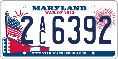 MD license plate 2AC6392