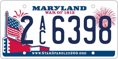 MD license plate 2AC6398