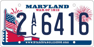 MD license plate 2AC6416