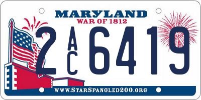 MD license plate 2AC6419