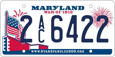 MD license plate 2AC6422