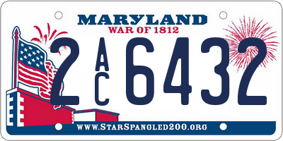 MD license plate 2AC6432