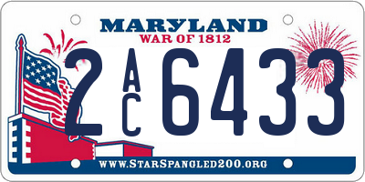 MD license plate 2AC6433