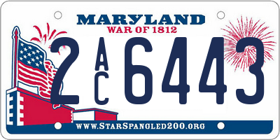 MD license plate 2AC6443