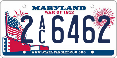 MD license plate 2AC6462