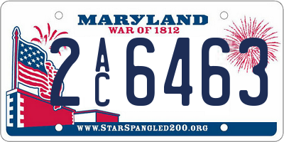 MD license plate 2AC6463