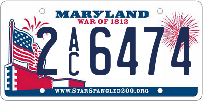 MD license plate 2AC6474