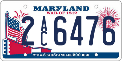 MD license plate 2AC6476