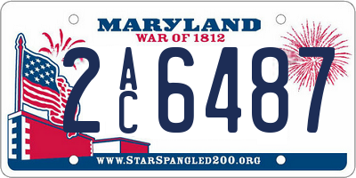 MD license plate 2AC6487