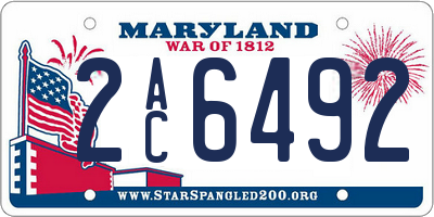 MD license plate 2AC6492