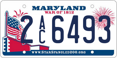 MD license plate 2AC6493