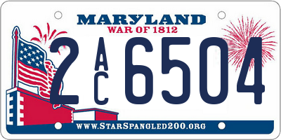 MD license plate 2AC6504