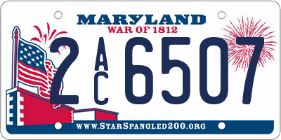 MD license plate 2AC6507