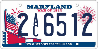 MD license plate 2AC6512