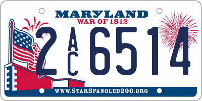 MD license plate 2AC6514