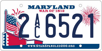 MD license plate 2AC6521