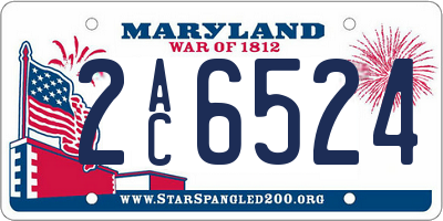 MD license plate 2AC6524