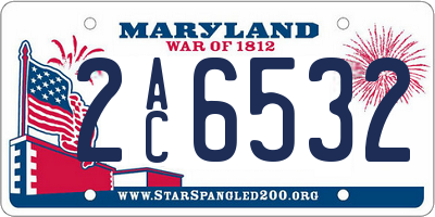 MD license plate 2AC6532