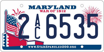 MD license plate 2AC6535