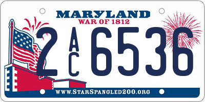 MD license plate 2AC6536