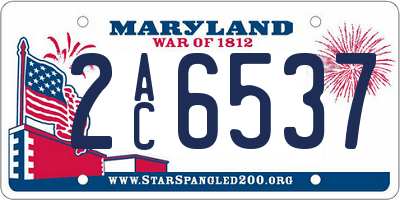 MD license plate 2AC6537