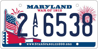 MD license plate 2AC6538