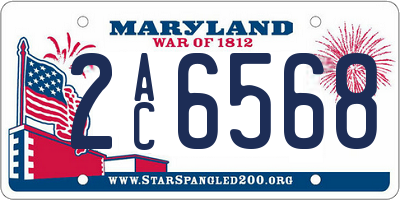 MD license plate 2AC6568