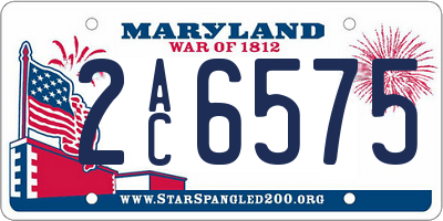 MD license plate 2AC6575