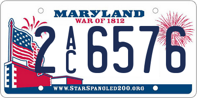 MD license plate 2AC6576