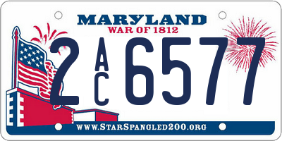 MD license plate 2AC6577