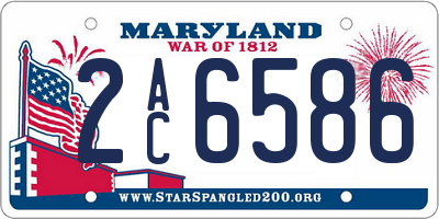 MD license plate 2AC6586