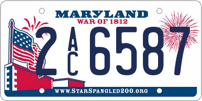 MD license plate 2AC6587