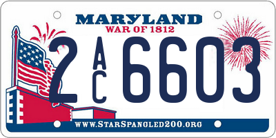 MD license plate 2AC6603