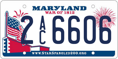 MD license plate 2AC6606
